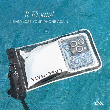 Case-Mate Waterproof Floating Pouch - Wasserdichte Tasche für Smartphones (Silver Chrome)