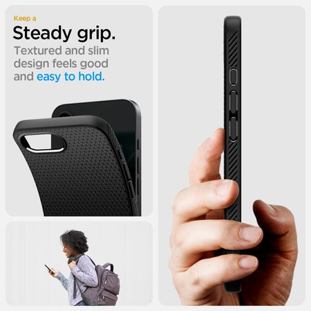 Spigen Liquid Air - tok iPhone 16e készülékhez (matt fekete)