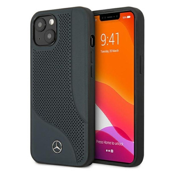 Mercedes bőr perforált terület - tok iPhone 13 mini (tengerészkék)