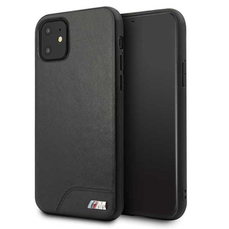 BMW Glattes PU-Leder - iPhone 11 Tasche (schwarz)