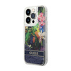 Guess Liquid Glitter Flower - Case for iPhone 14 Pro (Blue)