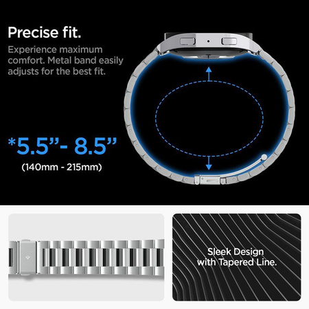 Spigen Modern Fit Band - Bracelet pour Samsung Galaxy Watch 6 44 mm (Argent)