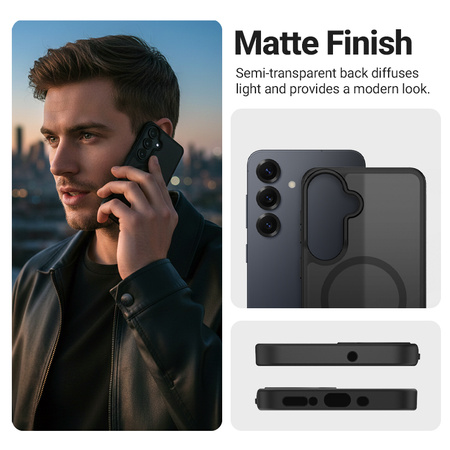 Hybridní matný magnetický kryt Crong - MagSafe pro Samsung Galaxy S26 (modrý)