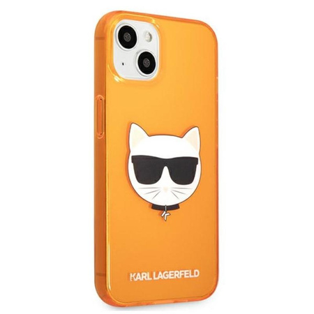 Karl Lagerfeld Choupette Head - iPhone 13 mini tok (fluo narancssárga)