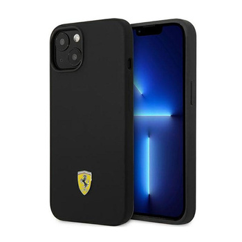 Ferrari Silicone Metal Logo - Hülle für iPhone 14 Plus (Schwarz)