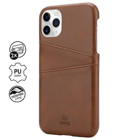 Crong Neat Cover - iPhone 11 Pro tok zsebekkel (barna)