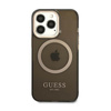 Guess Gold Outline Transluzent MagSafe - iPhone 13 Pro Max Tasche (schwarz)