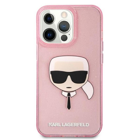 Karl Lagerfeld Karl’s Head Glitter - Case for iPhone 13 Pro Max (Pink)