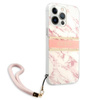 Guess Marble Strap - pouzdro pro iPhone 13 Pro (růžové)