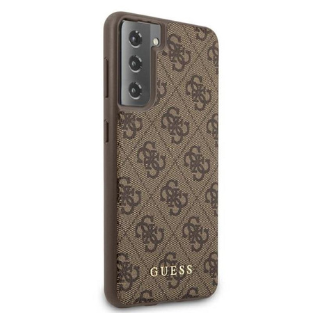 Guess 4G Metall Logo - Samsung Galaxy S21 Tasche (braun)