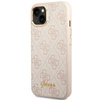 Guess 4G Metallgehäuse mit Kamera-Umriss - iPhone 14 Gehäuse (Pink)