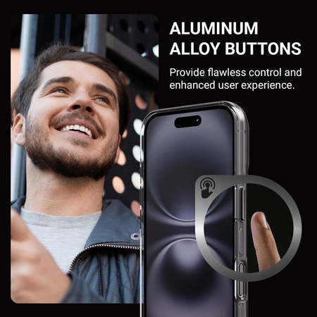 Kryt Crong Clear MAG Pro - MagSafe pro iPhone 16 (černý)