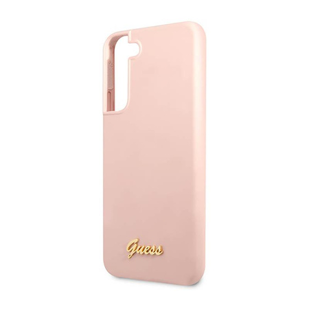 Guess Silicone Script Metal Logo - Samsung Galaxy S23 Case (pink)