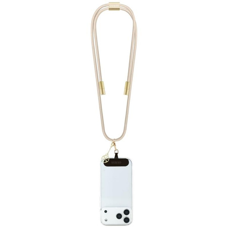 Guess Crossbody Strap 4G Charm - Universeller Handygurt / USB-C auf USB-C Kabel 1,5m (Beige)