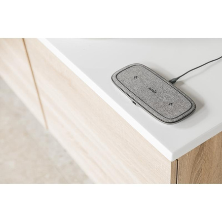 Moshi Sette Q - Kettős Qi vezeték nélküli induktív töltő iPhone és Android készülékhez (északi szürke)