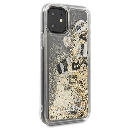 Karl Lagerfeld Glitter Liquid Floatting Charms - iPhone 11 Case (Gold Floatting Charms)