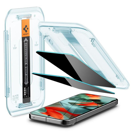 Spigen GLAS.TR EZ FIT Privacy 2er-Pack - Gehärtetes Glas mit Sichtschutzfilter für Google Pixel 9 Pro XL 2 Stk