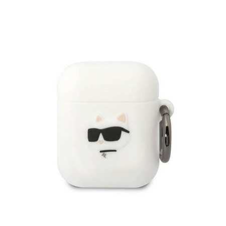 Karl Lagerfeld Silikonové pouzdro NFT Choupette Head 3D - AirPods 1/2 generace (bílé)