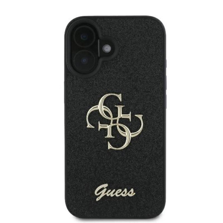 Guess Fixed Glitter Big 4G – Pouzdro pro iPhone 16 Plus (černé)