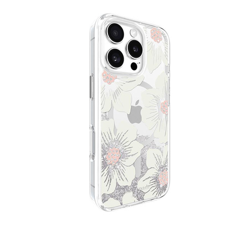 Kate Spade New York Liquid Glitter MagSafe - Hülle für iPhone 16 Pro (Hollyhock Floral)