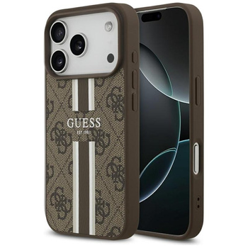 Guess 4G Printed Stripes MagSafe - Pouzdro iPhone 17 Pro (hnědé)