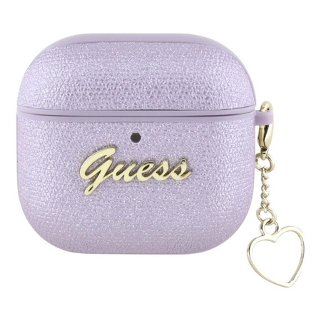 Guess Metallic Script Charm - Hülle für AirPods 4 (lila)