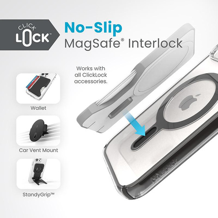 Speck Presidio Perfect-Clear ClickLock & MagSafe - Kryt pro iPhone 16e / iPhone 15 / iPhone 14 / iPhone 13 (Průhledný / Matně černý / Břidlicově šedý)