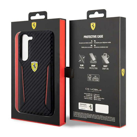 Ferrari Carbon Contrast Edges - Case for Samsung Galaxy S23+ (Black)
