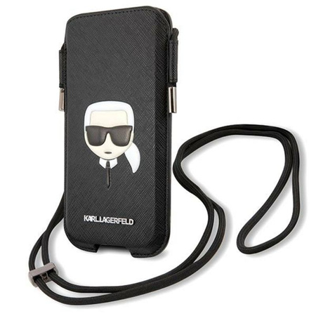Karl Lagerfeld Saffiano Iconic Karl`s Head Pouch - taška na telefon L
