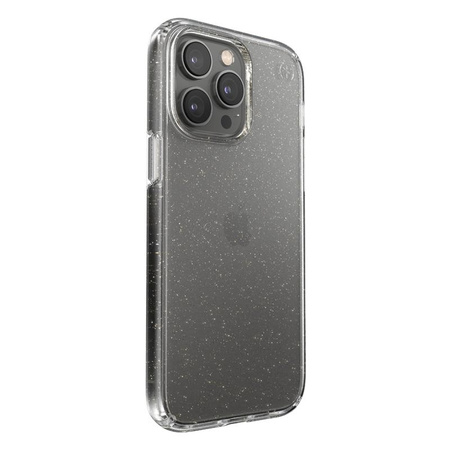 Speck Presidio Perfect-Clear with Glitter - Etui iPhone 14 Pro Max z powłoką MICROBAN (Clear / Gold Glitter)