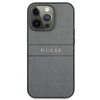 Guess Saffiano Metal Logo Stripes - Etui iPhone 13 Pro Max (szary)