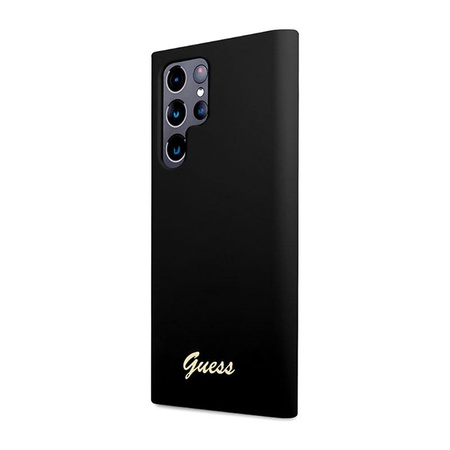 Guess Szilikon Script Metal Logo - Samsung Galaxy S23 Ultra tok (fekete)