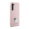 Karl Lagerfeld Silicone Choupette Metal Pin - Samsung Galaxy S24+ Case (pink)