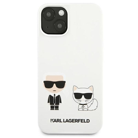Karl Lagerfeld Silikonové pouzdro Karl & Choupette - iPhone 13 mini (bílé)