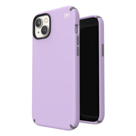 Speck Presidio2 Pro - Antibakterielle Hülle für iPhone 14 Plus (Frühling Lila / Wolkengrau / Weiß)