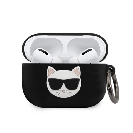 Karl Lagerfeld Choupette 3D - Pouzdro Apple Airpods Pro (černé)