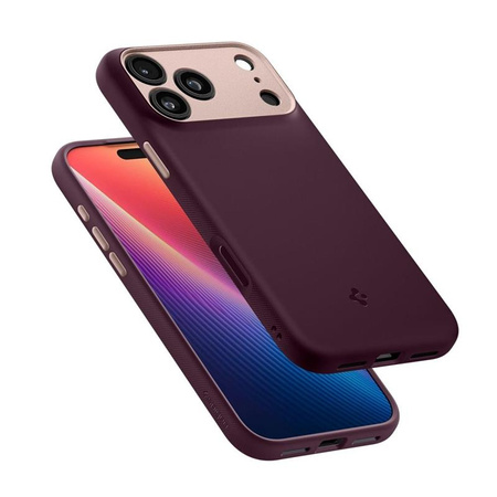 ETUI DO IPHONE 17 PRO do MAGSAFE SPIGEN NANO ORYGINALNE BURGUNDOWE CASE