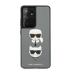Karl Lagerfeld Saffiano Karl & Choupette Heads - pouzdro pro Samsung Galaxy S21 Ultra (stříbrné)
