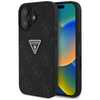 Guess Hot Stamp 4G Pattern Triangle Metal Logo - Etui do iPhone 16 (czarny)