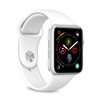 PURO ICON - Elastisches Sportarmband für Apple Watch 42/44/45 mm (S/M & M/L) (weiß)