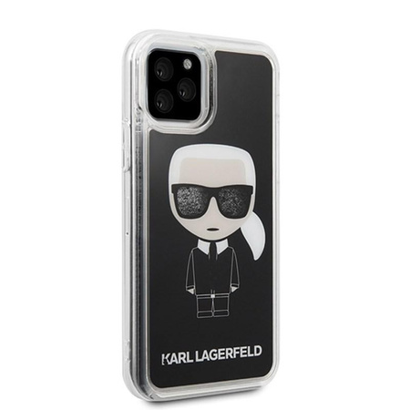 Karl Lagerfeld Iconic Glitter - Coque pour iPhone 11 Pro (Noir)