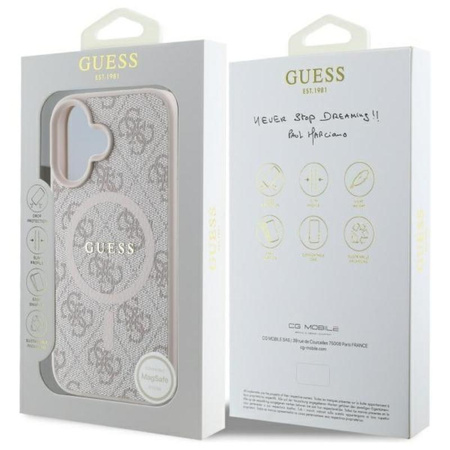 Guess 4G Ring Classic Logo MagSafe - Case for iPhone 16 (pink)