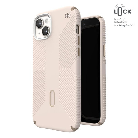 Speck Presidio2 Grip ClickLock & Magsafe - iPhone 15 Plus / iPhone 14 Plus Tasche (Bleached Bone / Heirloom Gold / Hazel Brown)