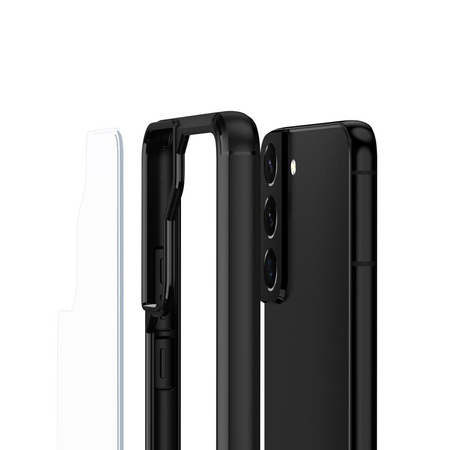 Crong Hybrid Clear Cover - Custodia per Samsung Galaxy S22+ (nero)