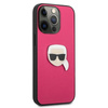Karl Lagerfeld PU Leather Karl's Head Metal - Etui iPhone 13 Pro Max (różowy)