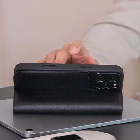 Moshi Overture MagSafe - Leder 3-in-1-Flip-Etui für iPhone 16 Pro (Anthrazit)