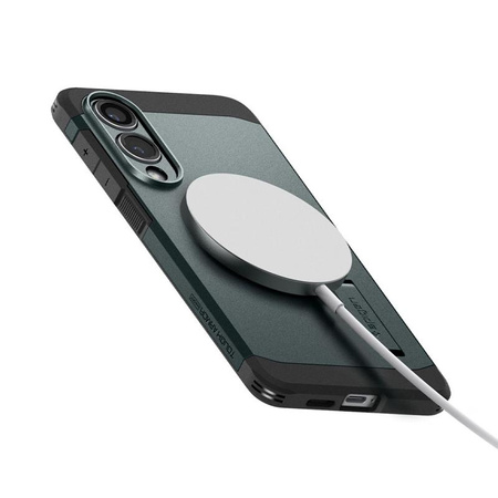 Spigen Tough Armor MagSafe - pouzdro pro Samsung Galaxy S25 Edge (Abyss Green)