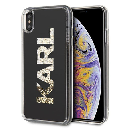 Karl Lagerfeld Logo Karl - pouzdro pro iPhone Xs Max (zlaté třpytivé)