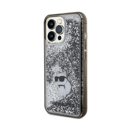 Karl Lagerfeld Liquid Glitter Choupette - iPhone 13 Pro Tasche (Transparent)