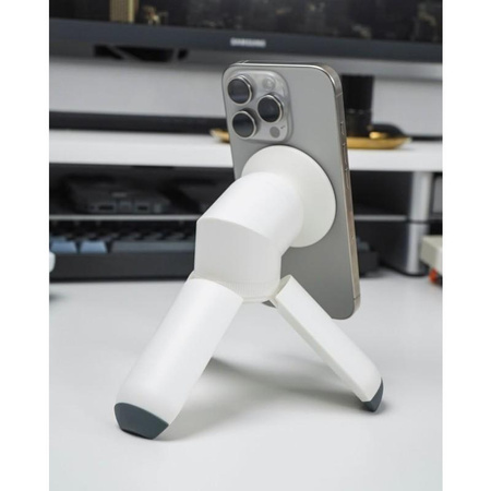 STM MagPod - Trépied avec support et fonction de fixation pour iPhone MagSafe (blanc)